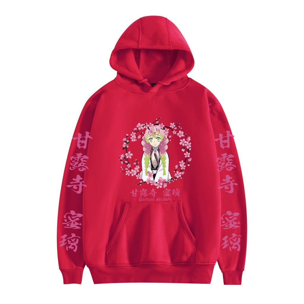 Kanroji Mitsuri Japanese Animation Hoodie Men Women Harajuku Pullover Street Wear Unisex Autumn Winter Plushed Brand Sweater