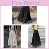 Classic White Lace Hem High Waist Maxi Skirt For Elegant Office Wear