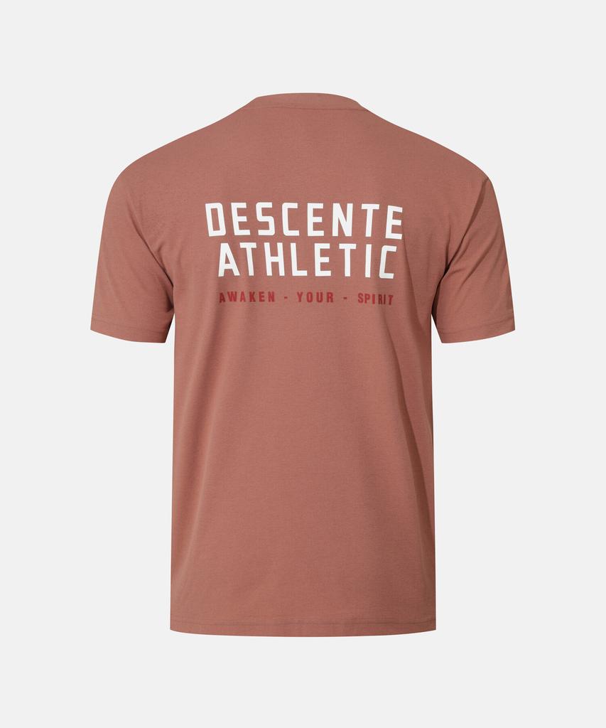 DESCENTE Men'S White Graphic Oversized Short Sleeve T-Shirt Light Brick Sr321Tts74