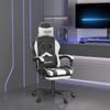Day and Night - Day and Night Gaming Chair with Footrest Black White Synthetic Leather