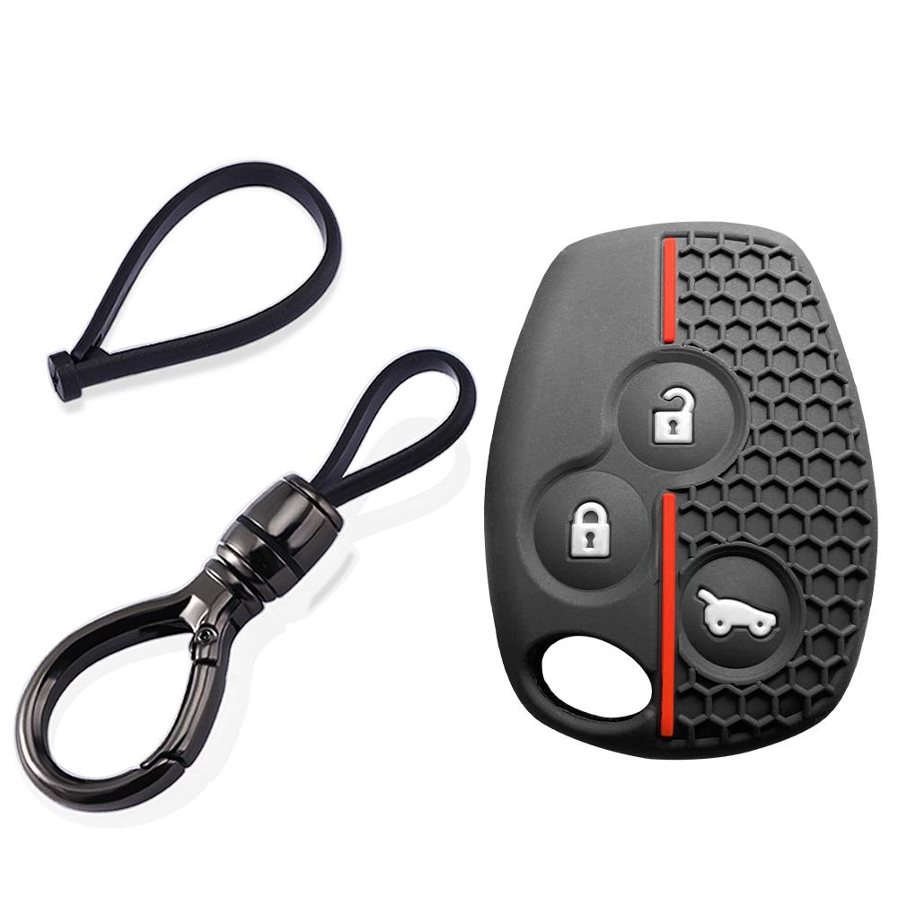 For Renault Logan Duster Clio Lll Traffic For Nissan Terrano Almera 2-Button Silicone Car Key Case Cap Cover Keychain Fob Shell