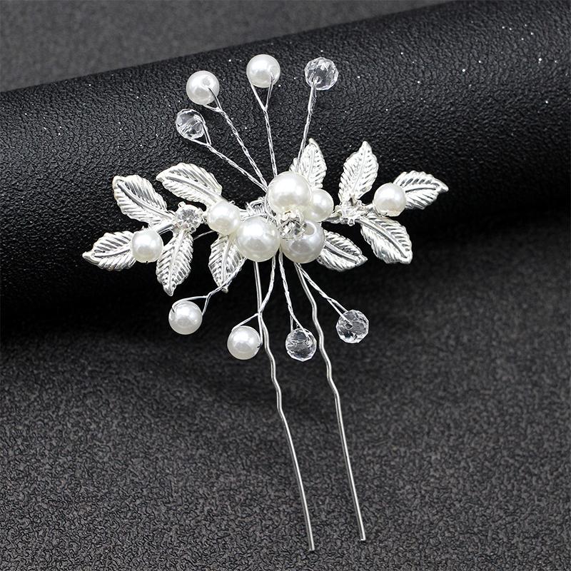 Fashion U-shaped Hairpin Hair Clips Leaf Pearl Hair Bridal Headwear Wedding Jewelry Hair Accessories