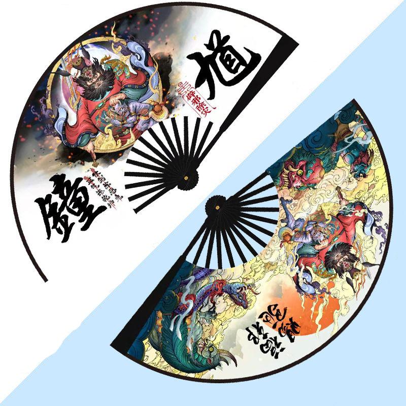 New Zodiac Signs Folding Fan Chinese Elements Auspicious Beasts Hand Fan Home Dance Decoration Daily Decorative Fan 26cm