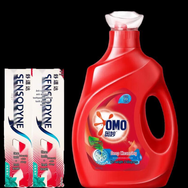 Sensodyne Fresh Mint Toothpaste & OMO Laundry Detergent Bundle