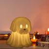 Halloween Ghost Dog Night Lamp Glowing Translucent Puppy Statue Figurine Holiday Party Home Office Bedroom Decorative Lamp Dog Lovers Gift