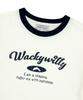 WACKY WILLY Women'S Print Ringer Short Sleeve T-Shirt Ivory