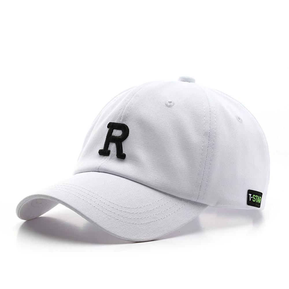 Casquette de baseball en coton à la mode avec lettre R brodée, chapeau à rabat décontracté pour hommes et femmes, casquettes de soleil réglables Hip Hop pour printemps et été