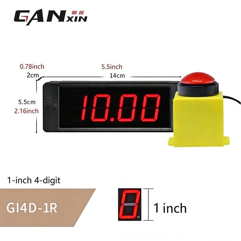 GANXIN Push Button 10 Second Reaction Clock Digital LED Challenge Game Timer for Restaurant Store Discount Free Meal Activities