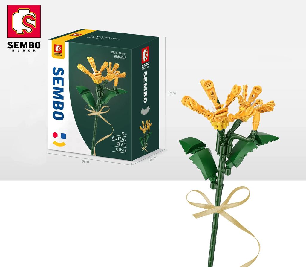 Non-Toxic Flower Bouquet Building Blocks Carnation Sunflower Daffodil Model Bricks Desktop Decoration Ornaments Kids Diy Toy Birthday Gift