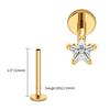 Right Grand ASTM F136 Titanium Star CZ Cartilage Earring 16G Dainty Star Flat Back Stud Tragus Conch Helix Nose Labret Piercing
