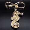 Fashion Hippocampus Sea Horse Seahorse Key Chain for Women Men Key Ring Bag Ornaments Car Bag  Accessories Jewerly Gift K9226S04