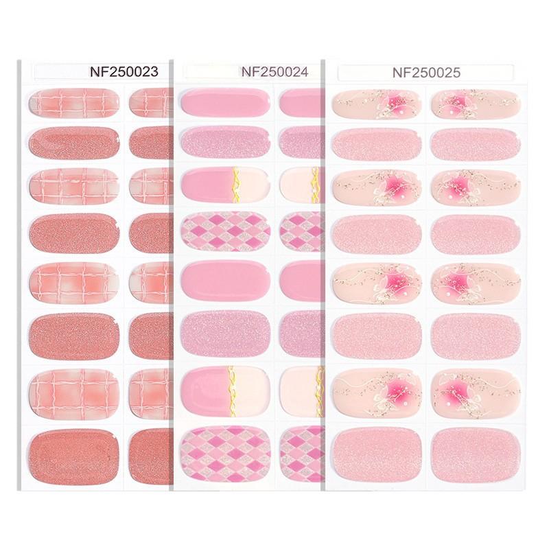 Flashing Light Bulbs, Spotlight Cat-eye Gel Nail Stickers, Butterfly Checkered Pattern, Semi-cured UV Nail Stickers