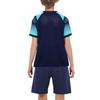 Children‘s Football Training Outfit V-Neck Short Sleeve Patterned T-Shirt and Elastic Waistband Drawstring Shorts for Athletic Practice