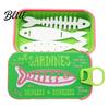 Organized Clavicle Chain Vintage Compact Box with Tin Jewelry Case Sardine Fishbone PLA Size Fashionable