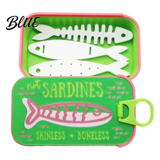 Organized Clavicle Chain Vintage Compact Box with Tin Jewelry Case Sardine Fishbone PLA Size Fashionable