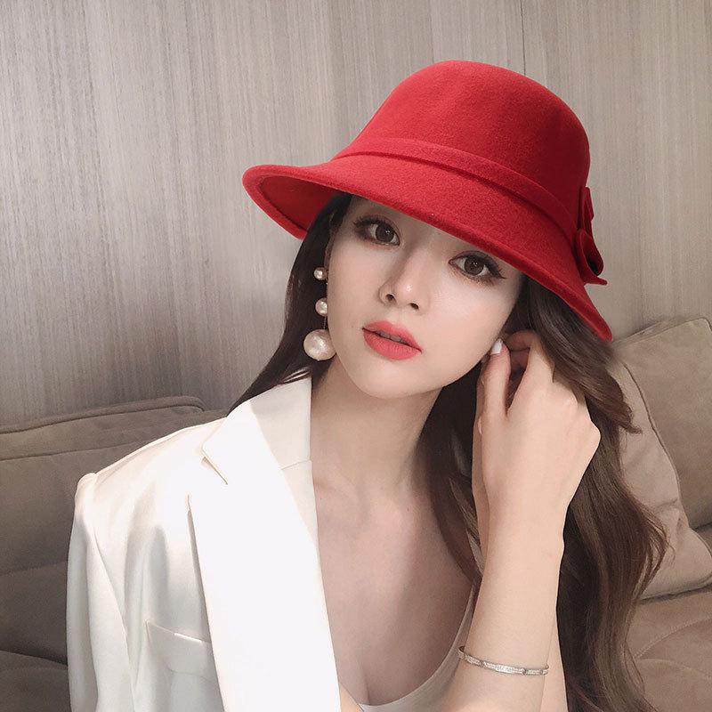 Women'S Hat Fedora Hat For Women Temperament Elegant Church Autumn Winter Women'S Bow Hat High Quality Top Hat Wedding