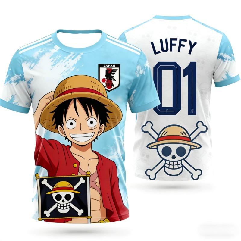 Summer 2026 One Piece Road Flying "Straw Hat Group 01" Sports Themed 3D Printed Breathable Quick Dry T-shirt for Men and Women
