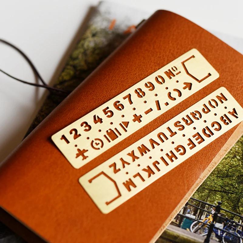 Vintage Messing Metall Multifunktionales Lesezeichen Schablone Lineal DIY Werkzeug Reisetagebuch Tagebuch Planer Zubehör Schreibwaren