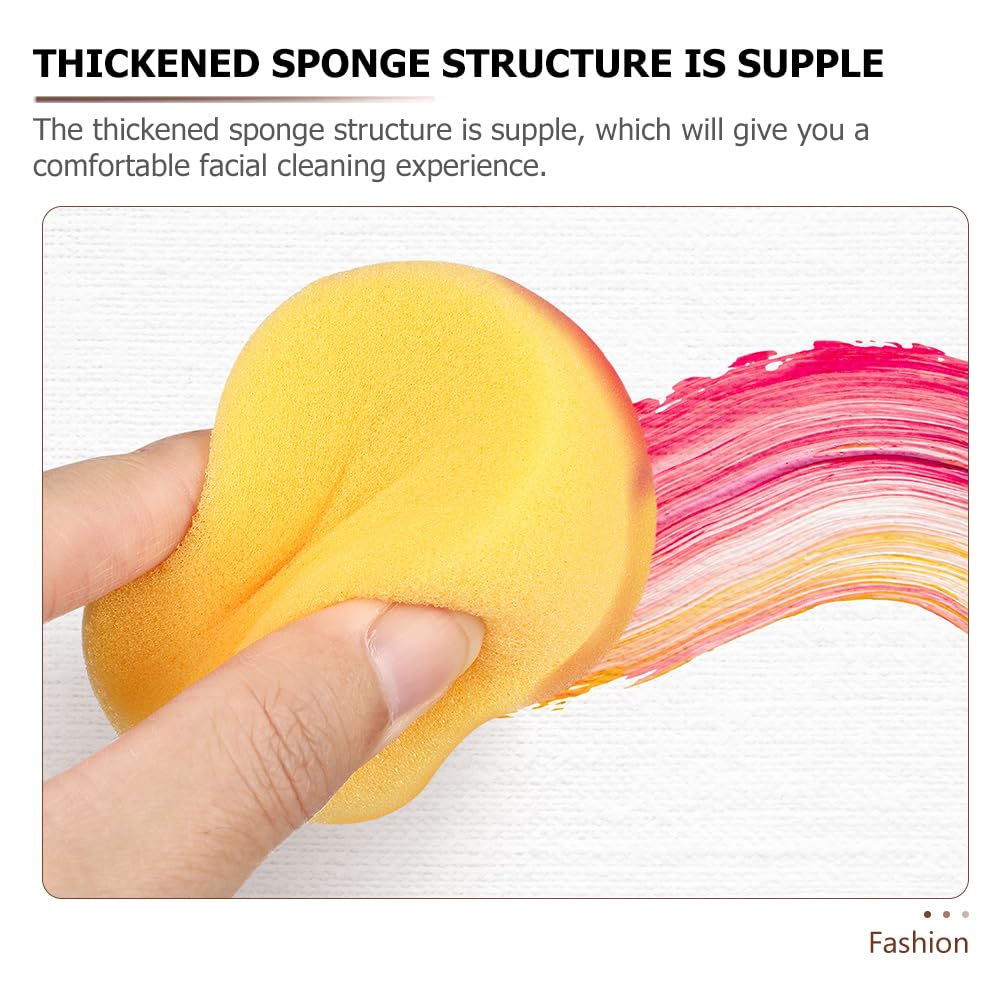 24pcs Yellow Round Cake Sponge 24 Pieces Bath Sponge Round Makeup Sponge Powder Puff Scrubber Oil for Face Circle Sponge Compression Travel Sponge