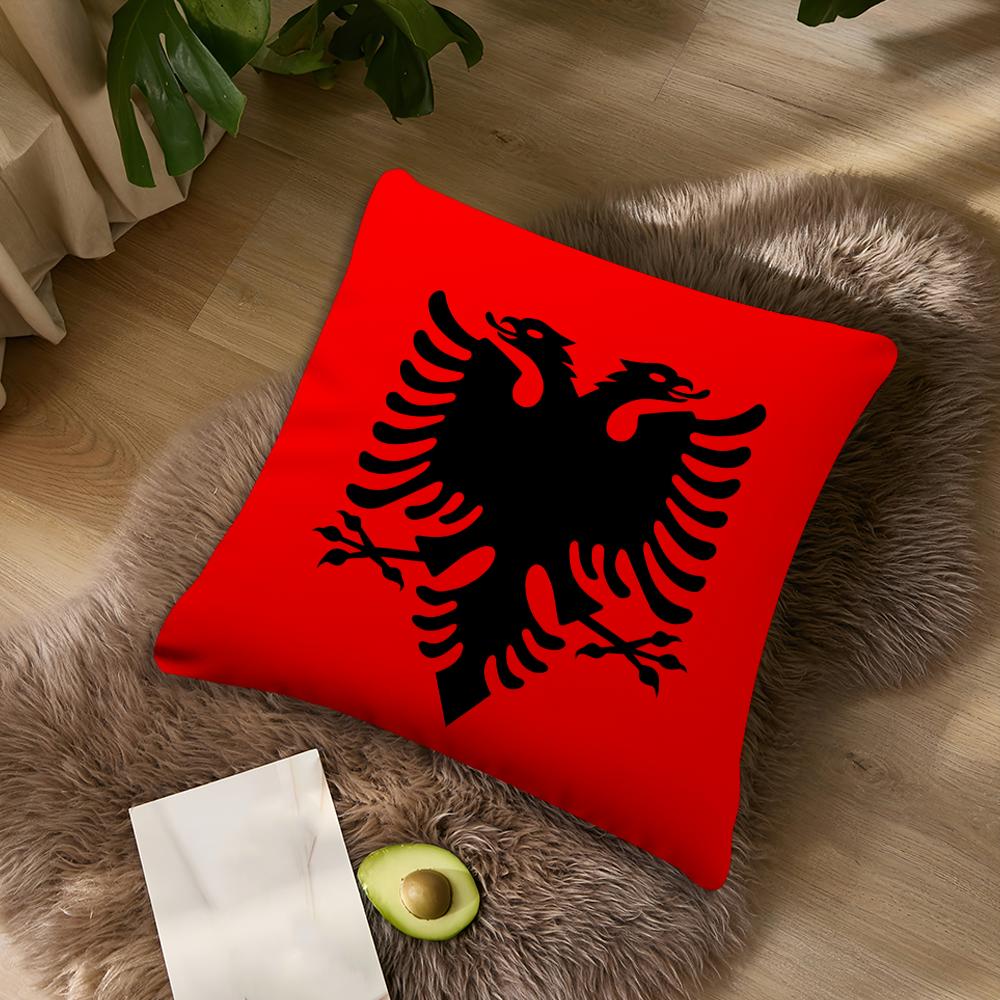 Albania Albanians Flag cushion cover For Bedroom Car Coffee Shop Room Soft and Living Room Sofa Decorative Pillow Cover Case