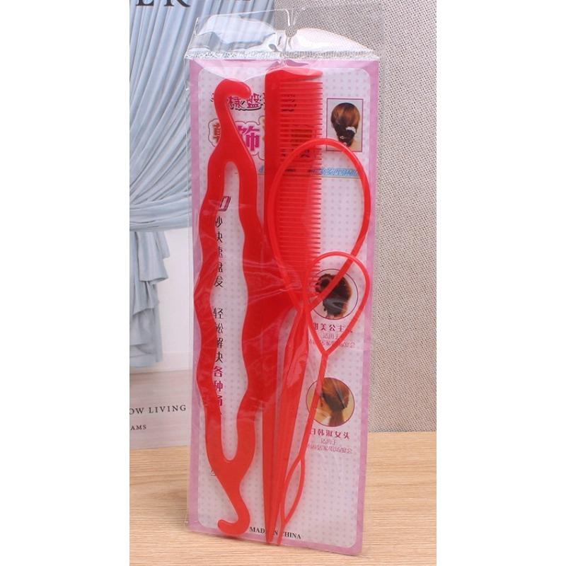 4Pcs Headgear Disc Hair Set Style Hair Extension Pin Hairs Stick Pointed Tail Comb Disc Hairs Set Styling Tools Braiders Styling