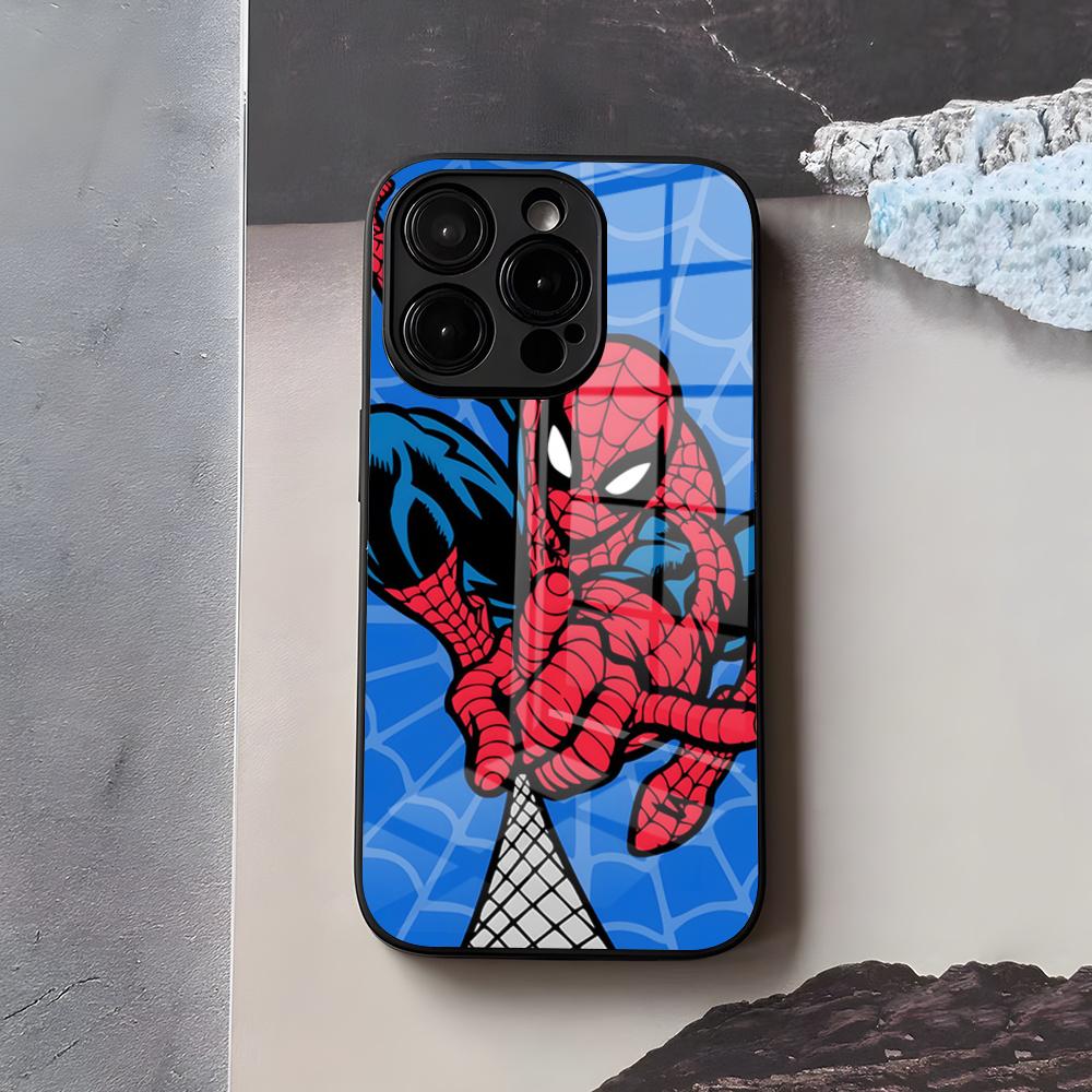 S-Spiders Cool Man Phone Case For IPhone 17 Air 16 E Pro Max 15 14 13 Mini 12 Pro 11 Max Plus Black Glass Cover