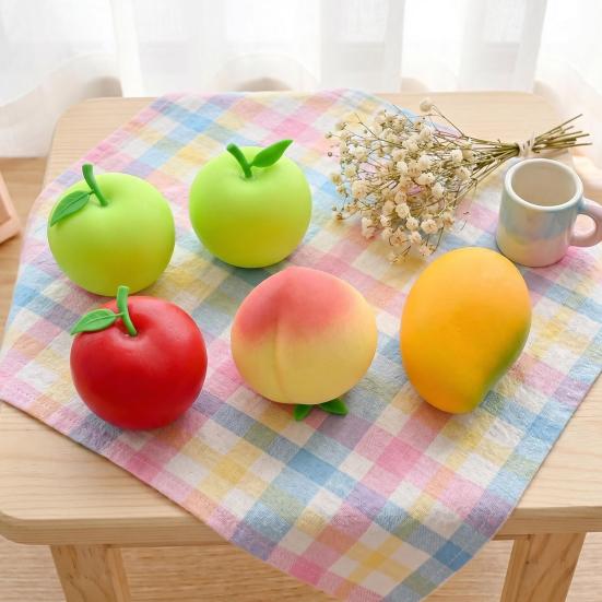 6 Pezzi Giocattoli da Spremere Frutta per Sollievo dallo Stress Morbido TPR Soddisfacenti Giocattoli Fidget Sensoriali Carini Colorati Giocattoli da Spremere per Bambini Adolescenti Adulti