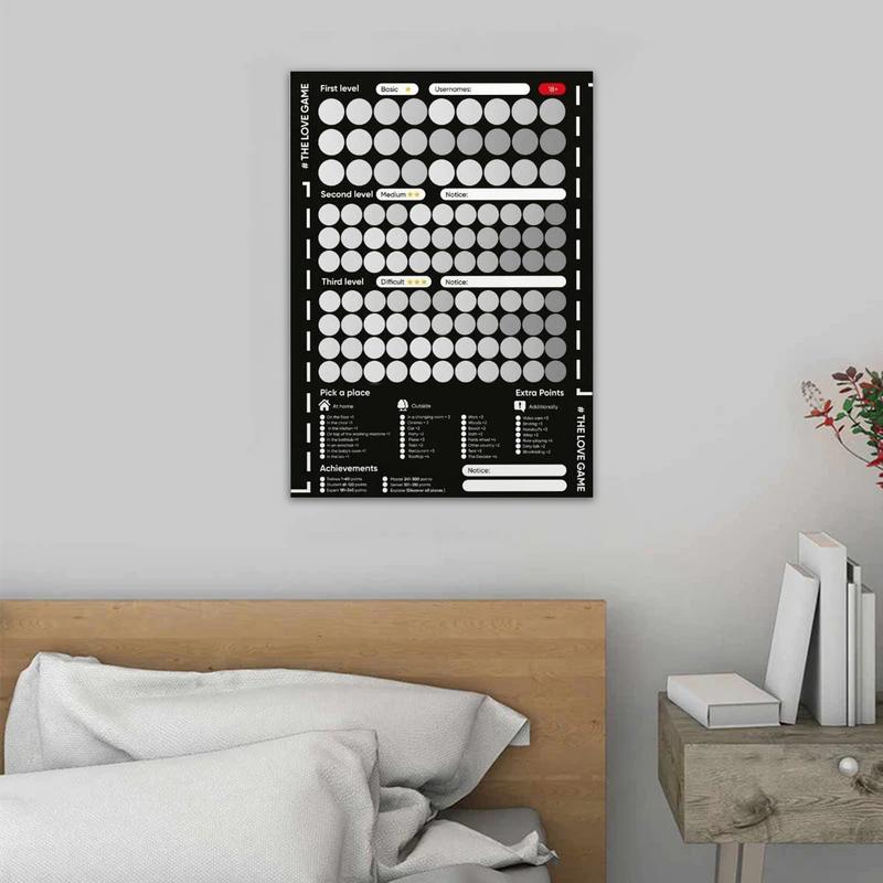 Rubbel-Tagebuch 100 Dinge, die Paare tun können Schlafenszeit-Kalender-Poster Rubbel-Bucket-List Rubbel-Poster