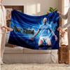Erling Haaland Personalisierte Fleecedecke Mit Fußballlogo, Individueller Name Text Weich Warm Wohnzimmer Überwurfdecke