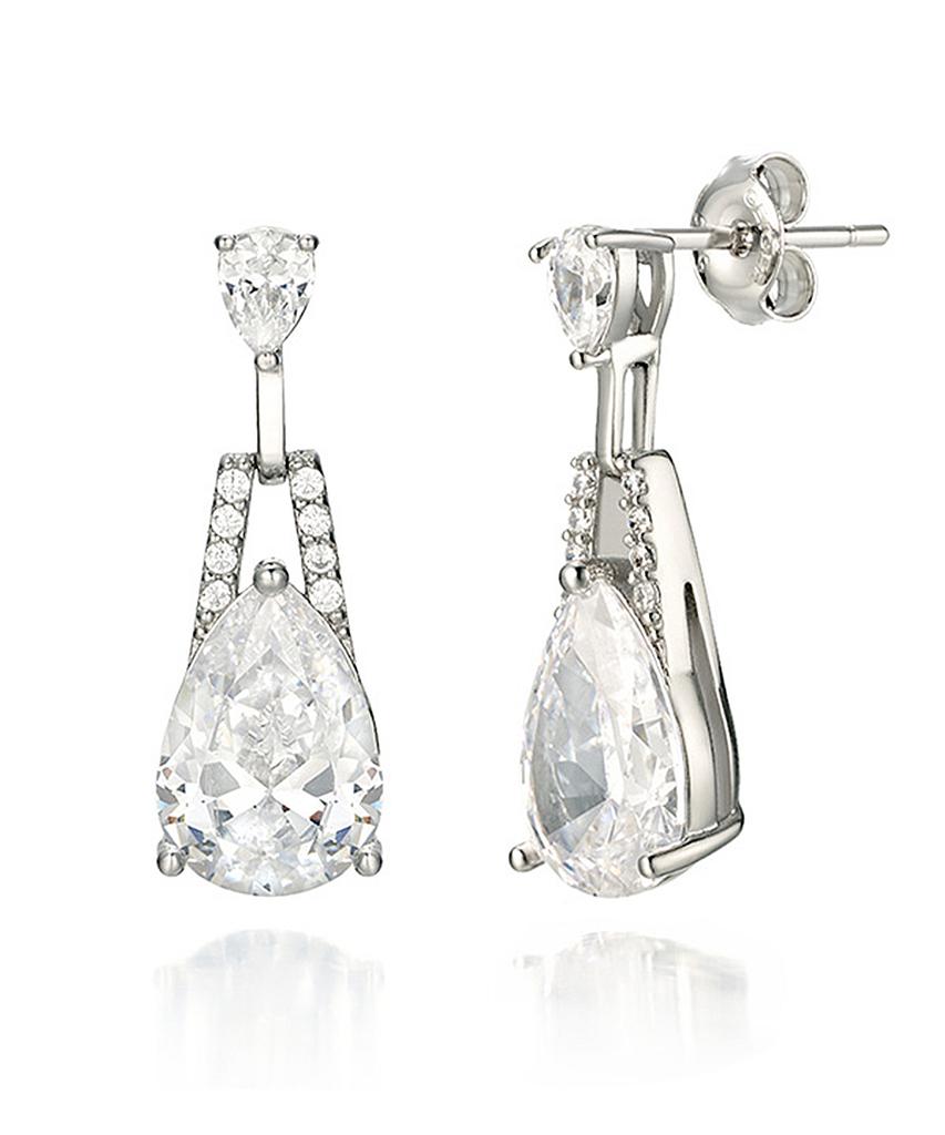Geigerjewelry Bold Cubic Point Earrings Gisvee043 (Silver 925 Pin)