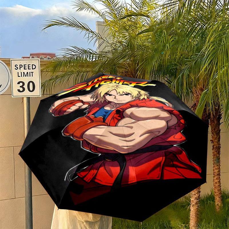 Street Fighter Champion Automatic Umbrella - Suitable Travel Portable Umbrella Outdoor sun shading umbrella Suitable For All Seasons