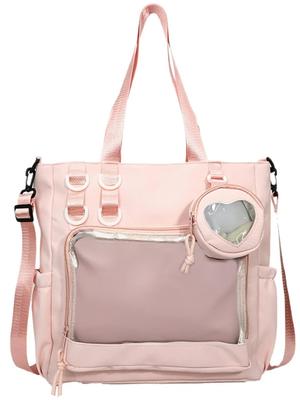 Pain Bag with Sewn Pouch Pink Pain Bag Adult Fan Activity Itaback Itaba Clear Can Badge Storage Pouch Transparent