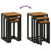 Nesting Table Set 3 Pcs Brown Solid Teak Wood