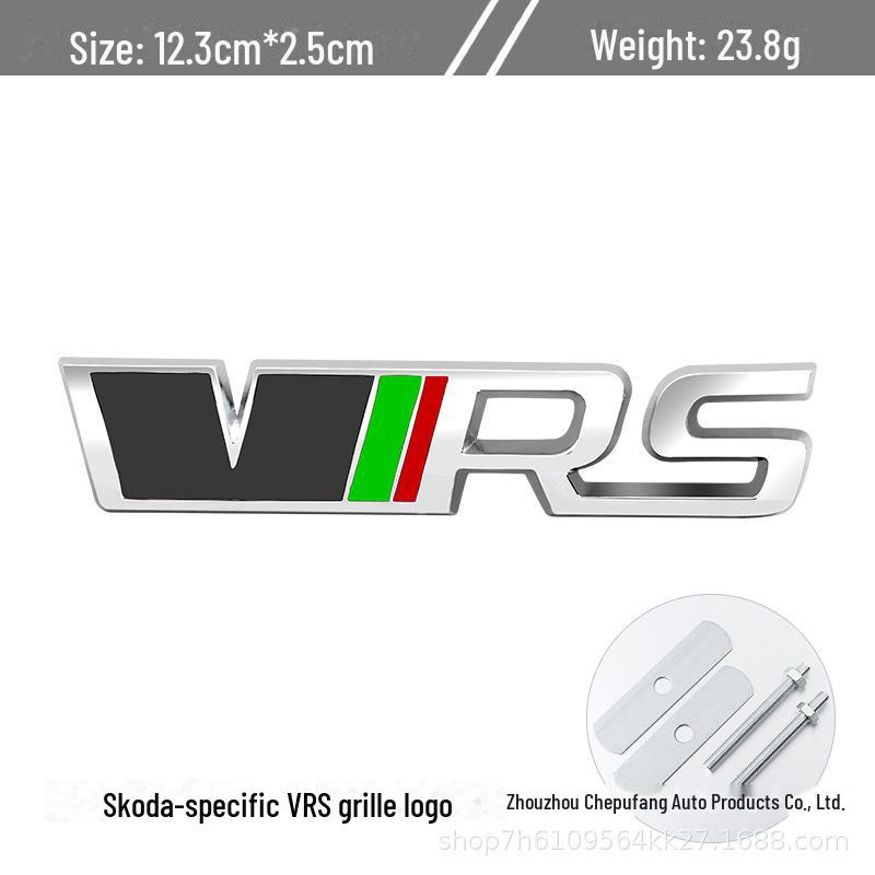 Compatible avec Volkswagen Skoda Octavia/Fabia RS: Logo VRS de calandre/aile/métal arrière et autocollant de carrosserie