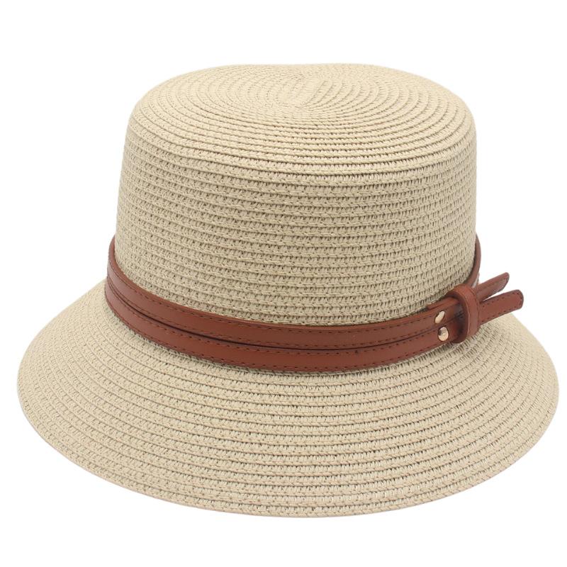 Japanese Papyrus Bucket Hat Double Yellow Belt Versatile Male And Female Models Catwalk Sunscreen Sunshade Straw Hat