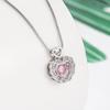 Heartbeat Zircon Necklace: Women's Love Heart Pendant, Pink Zircon, Beating Heart Design - Perfect Christmas Gift for Girlfriend