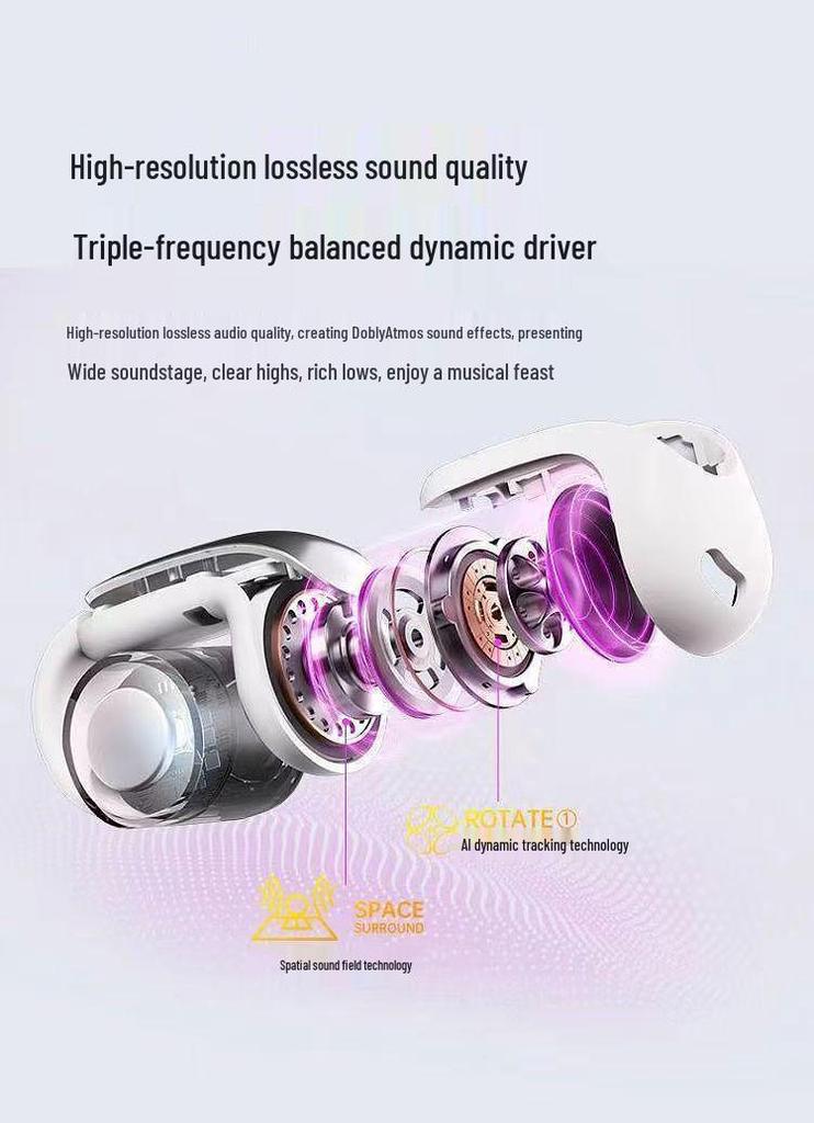 GT Bluetooth Sports Ear Clip Earphones, Compatible with Android & Apple, Ultra-Long Battery, Digital Display
