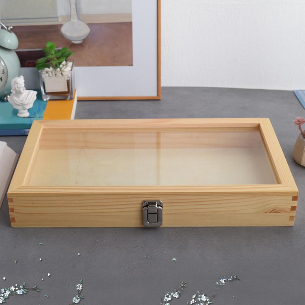 Badge Storage Box Brooch Organizer Wooden Jewelry Display Case Collector for Keepsake Rings Anklets