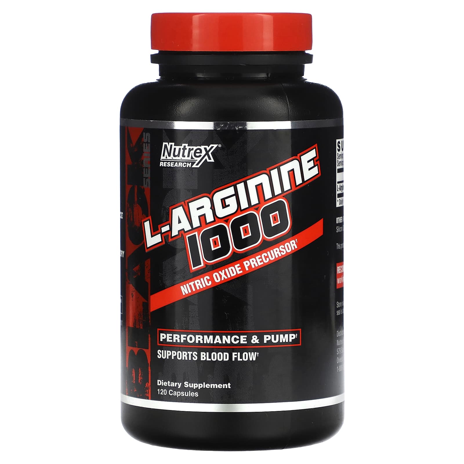 

Nutrex Research, Black Series, L-Arginine 1000, 120 Capsules