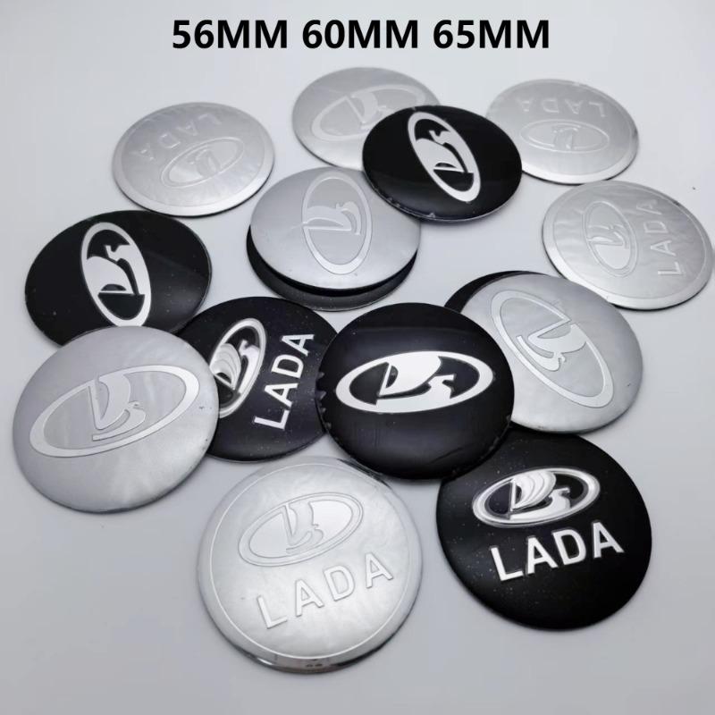 4pcs 56MM 60MM 65MM Lada Emblem Logo Car Stickers Accessories for Car Wheel Center Caps Badge Rim Wheels Hubcaps Cover Replace
