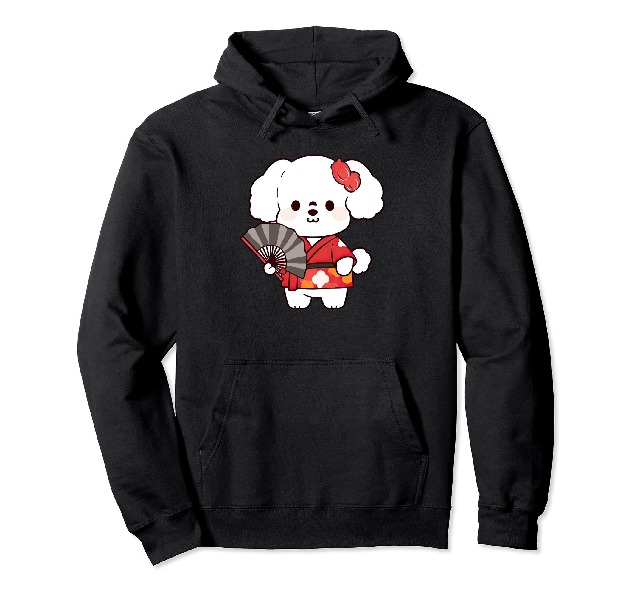 

Bichon Frise Yukata Funny Dog Summer Festival Hoodie чёрный