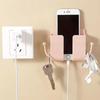 Self-Adhesive Wall Organizer Storage Box Wall Mount Phone Holder Plastic Charging Phone Stand Bracket Holder for Bedroom Office