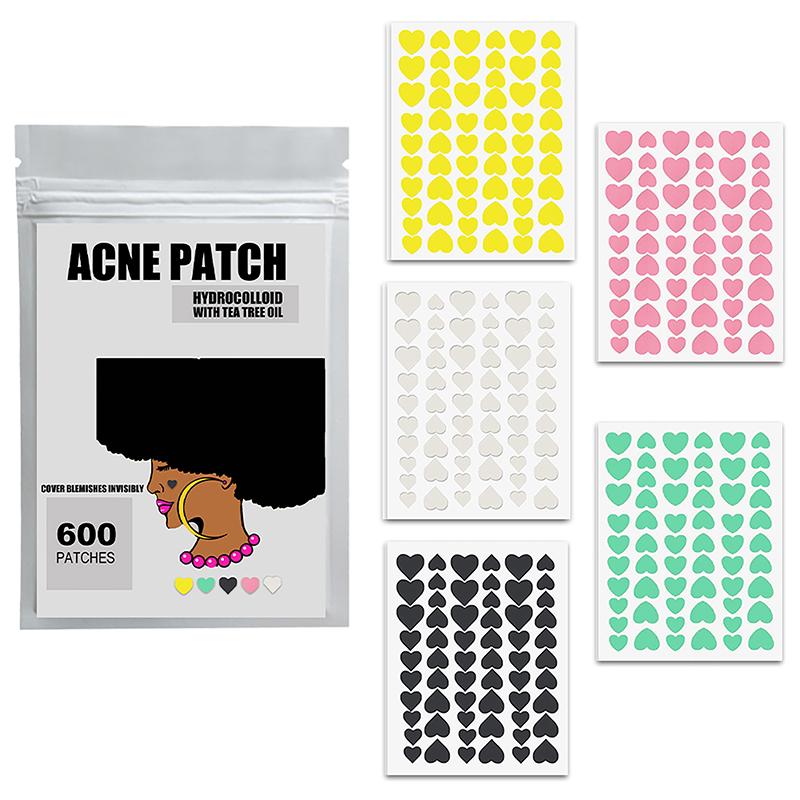 300/600/1200 Pcs/Set Heart Pimple Patch Acne Colorful Invisible Acne Removal Skin Care Stickers Concealer Face Spot Beauty
