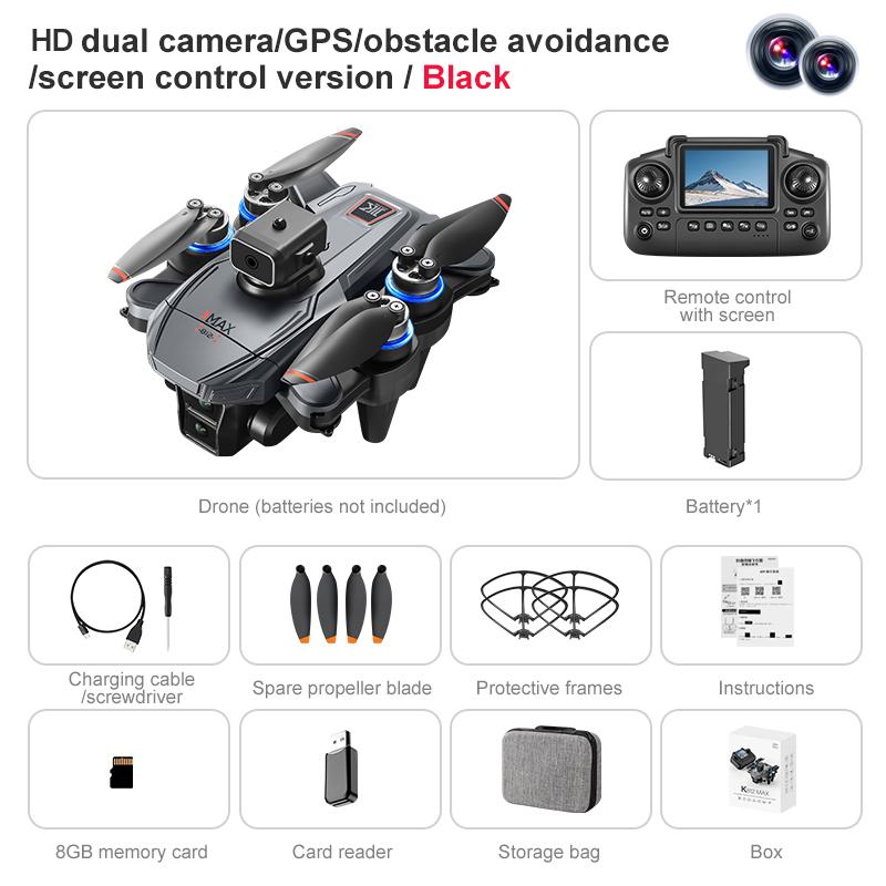 Novo K812 Max Drone GPS 4K Profissional HD Câmeras Duplas 5G WIFI Sem Escovas Desvio de Obstáculos Tela FPV Quadcopter Dobrável Brinquedos