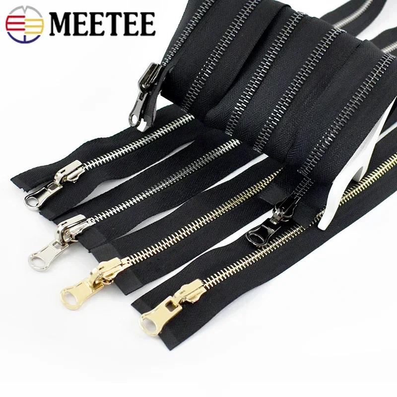 Meetee 5# 8# 70-100cm Open-End Rotary Metal Zipper Slider Double Sided Reversible Zippers Jacket Sewing Zip Repair Accessories