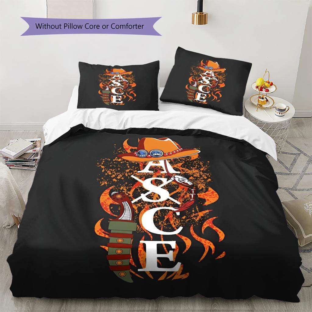 Conjunto de Colcha com Padrão de Desenho Animado Capa de Colcha Fronha Decoração de Casa Presente de Aniversário (1 capa de edredom + 2 fronhas, sem enchimento.)