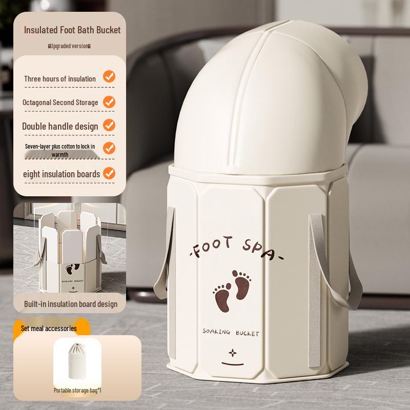 Folding Insulated Foot Bath Bucket for Adults and Dorms