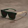 New Square Wood Grain Sunglasses UV400 Protection Unisex Casual Outdoor Spring Hinges Eyewear Daily Wear