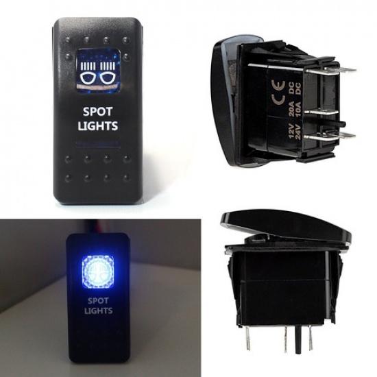 

Spot Lights 5-Pin SPST ON/OFF Blue LED Indicator Rocker Switch Fit Fog DRL Lamps