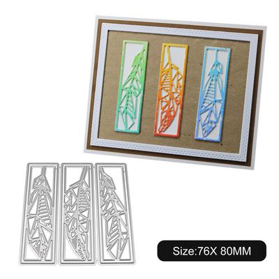 3 adet Dikdörtgen Yaprak Çerçeve Metal Gümüş Şablon Kabartma Kesme Kalıpları Kendin Yap Scrapbooking Kağıt Albüm Kartları Yapımı İçin